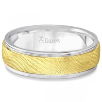 Diamond Cut Wedding Band For Men 18k Two Tone Gold (7mm)