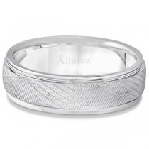 Diamond Cut Wedding Band For Men in Palladium (7mm)