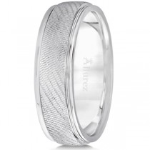 Diamond Cut Wedding Band For Men in Palladium (7mm)