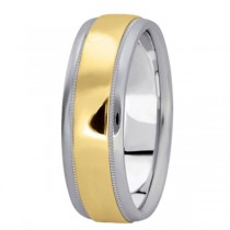 Men's Carved Two-Tone Wedding Band (7mm)