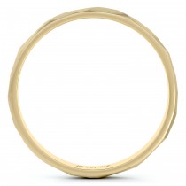 Carved Hammered Finish Wedding Ring Band 18k Yellow Gold (3mm)