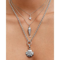 Diamond Fish Charm Pendant Necklace 14K White Gold (0.38ct)