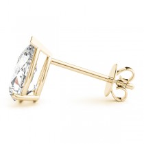 2.00ct Pear-Cut Moissanite Stud Earrings 14kt Yellow Gold (F-G, VVS1)