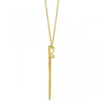Yellow & White Diamond Cross Pendant Necklace 14k Yellow Gold (0.33ct)