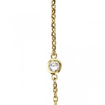 Moissanite Station Necklace Bezel-Set in 14k Yellow Gold (0.50 ctw)