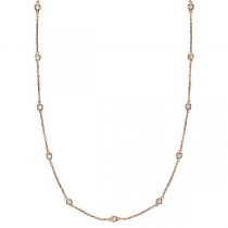 Lab Grown Diamonds By The Yard Station Necklace 14k Rose Gold (0.33 ctw)