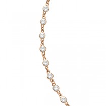 Diamond Station Eternity Necklace in 14k Rose Gold (3.04ct)