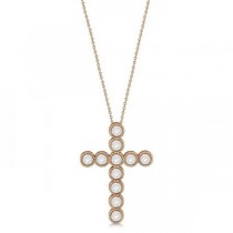 Diamond Cross Pendant Necklace 14k Rose Gold (0.34ct)