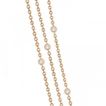 Three-Strand Diamond Station Necklace in 14k Rose Gold (3.01ct)