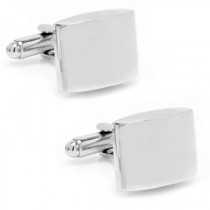 Curved Rectangular Shaped Engravable Cufflinks in Stainless Steel
