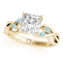 Twisted Princess Aquamarines & Diamonds Bridal Sets 18k Yellow Gold (0.73ct)