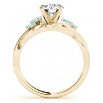 Twisted Princess Aquamarines & Diamonds Bridal Sets 18k Yellow Gold (1.73ct)