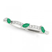 Twisted Princess Emeralds & Diamonds Bridal Sets Palladium (1.23ct)