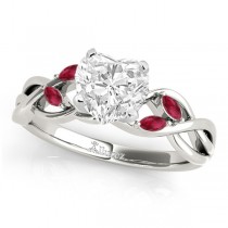 Twisted Heart Rubies & Diamonds Bridal Sets 14k White Gold (1.73ct)