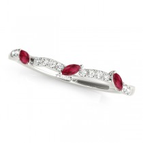 Twisted Heart Rubies & Diamonds Bridal Sets 14k White Gold (1.73ct)