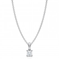 Cushion Lab Diamond 4-Prong Necklace 14K White Gold (0.25ct)