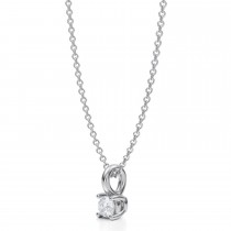 Cushion Lab Diamond 4-Prong Necklace 14K White Gold (0.25ct)