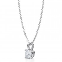 Cushion Lab Diamond 4-Prong Necklace 14K White Gold (0.50ct)