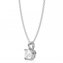 Cushion Lab Diamond 4-Prong Necklace 14K White Gold (0.75ct)