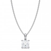 Cushion Lab Diamond 4-Prong Necklace 14K White Gold (1.00ct)