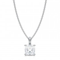 Cushion Lab Diamond 4-Prong Necklace 14K White Gold (1.50ct)