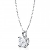 Cushion Lab Diamond 4-Prong Necklace 14K White Gold (2.00ct)