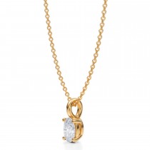 Oval Lab Diamond 4-Prong Necklace 14K Yellow Gold (0.50ct)