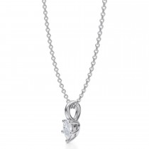 Pear Lab Diamond Prong Pendant Necklace 14K White Gold (0.25ct)