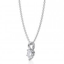 Pear Lab Diamond Prong Pendant Necklace 14K White Gold (0.33ct)