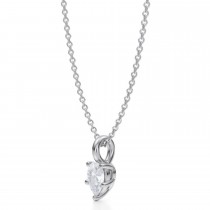 Pear Lab Diamond Prong Pendant Necklace 14K White Gold (0.50ct)