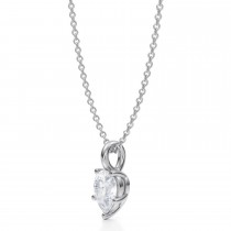Pear Lab Diamond Prong Pendant Necklace 14K White Gold (0.75ct)