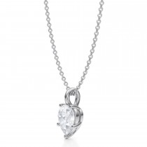 Pear Lab Diamond Prong Pendant Necklace 14K White Gold (1.00ct)