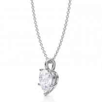 Pear Lab Diamond Prong Pendant Necklace 14K White Gold (1.50ct)