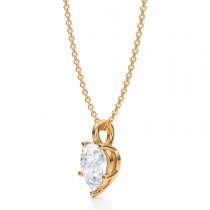 Pear Lab Diamond Prong Pendant Necklace 14K Yellow Gold (1.50ct)