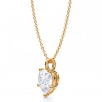 Pear Lab Diamond Prong Pendant Necklace 14K Yellow Gold (2.00ct)