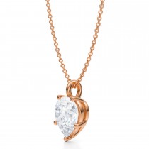 Pear Lab Diamond Prong Pendant Necklace 14K Rose Gold (2.50ct)
