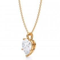 Pear Lab Diamond Prong Pendant Necklace 14K Yellow Gold (2.50ct)