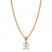 Round Lab Diamond 4-Prong Necklace 14K Rose Gold (0.25ct)