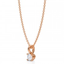 Round Lab Diamond 4-Prong Necklace 14K Rose Gold (0.25ct)