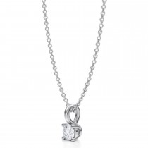 Round Lab Diamond 4-Prong Necklace 14K White Gold (0.25ct)
