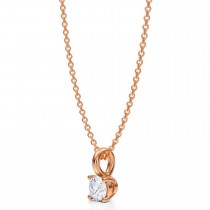 Round Lab Diamond 4-Prong Necklace 14K Rose Gold (0.33ct)