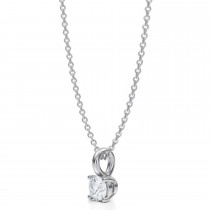 Round Lab Diamond 4-Prong Necklace 14K White Gold (0.33ct)