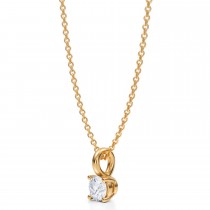 Round Lab Diamond 4-Prong Necklace 14K Yellow Gold (0.33ct)