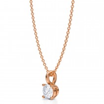 Round Lab Diamond 4-Prong Necklace 14K Rose Gold (0.50ct)