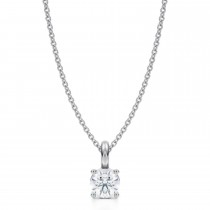 Round Lab Diamond 4-Prong Necklace 14K White Gold (0.50ct)