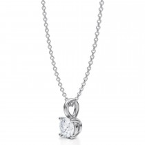 Round Lab Diamond 4-Prong Necklace 14K White Gold (0.50ct)