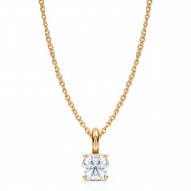 Round Lab Diamond 4-Prong Necklace 14K Yellow Gold (0.50ct)