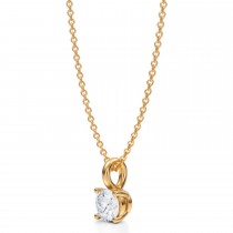 Round Lab Diamond 4-Prong Necklace 14K Yellow Gold (0.50ct)