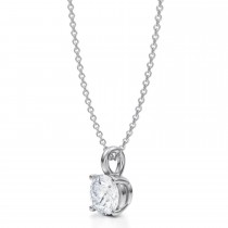 Round Lab Diamond 4-Prong Necklace 14K White Gold (1.00ct)