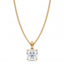 Round Lab Diamond 4-Prong Necklace 14K Yellow Gold (1.00ct)